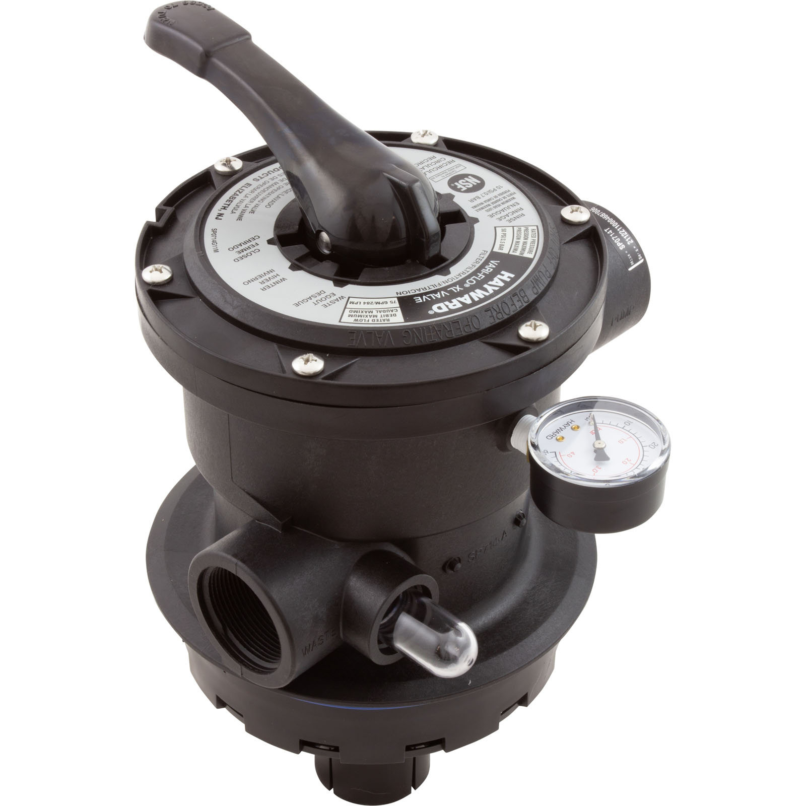 Multiport Valve, Hayward SP0714T, 11/2" Top Mount, 6 Pos 610377472401
