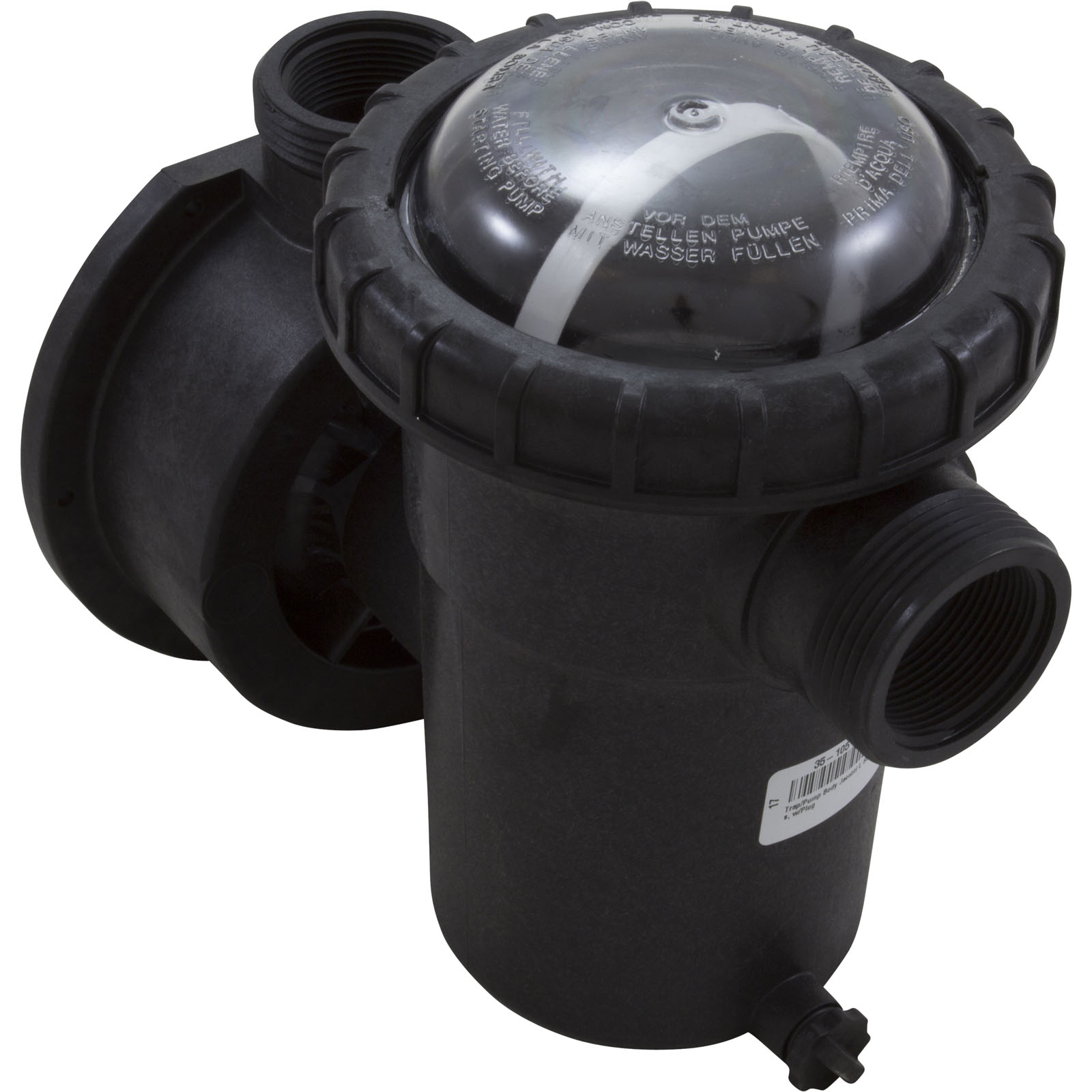 Spas & Pools 16030504R Trap/Pump Body Carvin L Series w/Plug