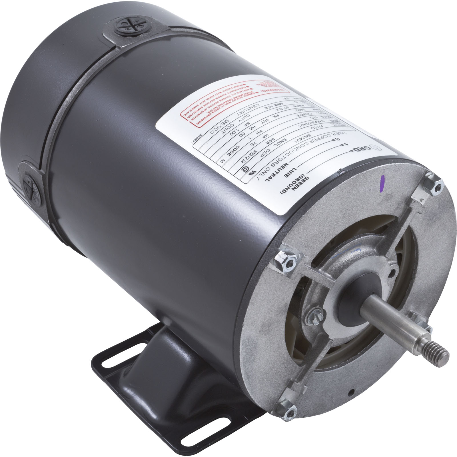 MOTOR, CENTURY, 0.75 HORSEPOWER, 115V, 1 SPEED, 48 FRAME | BN24V1