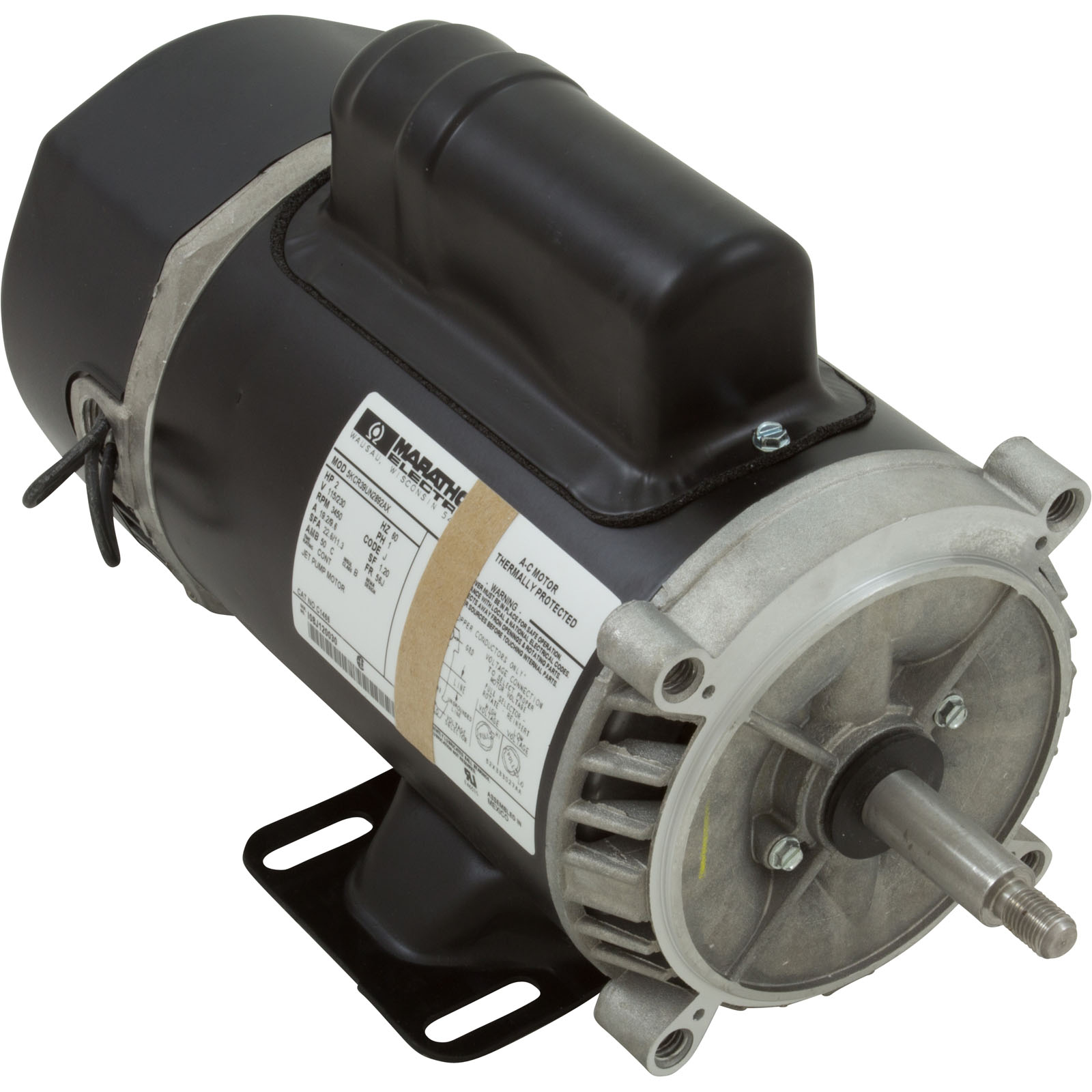 MOTOR, MARATHON,2.0HP,115V/230V,1-SPD,48FR,C-FACE THD | 5U174