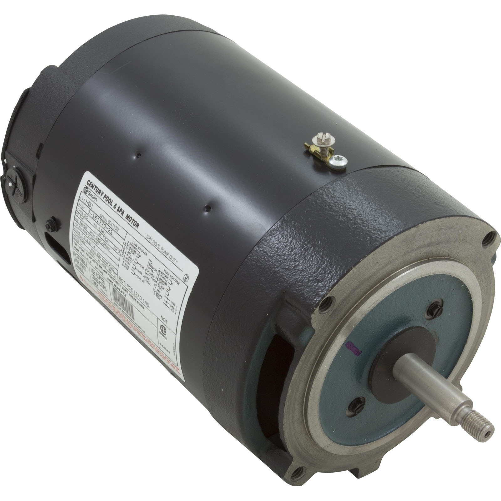 MOTOR, CENTURY,0.75HP,208V-230V/460V,3PH,56JFR,C-FACE THD | H451