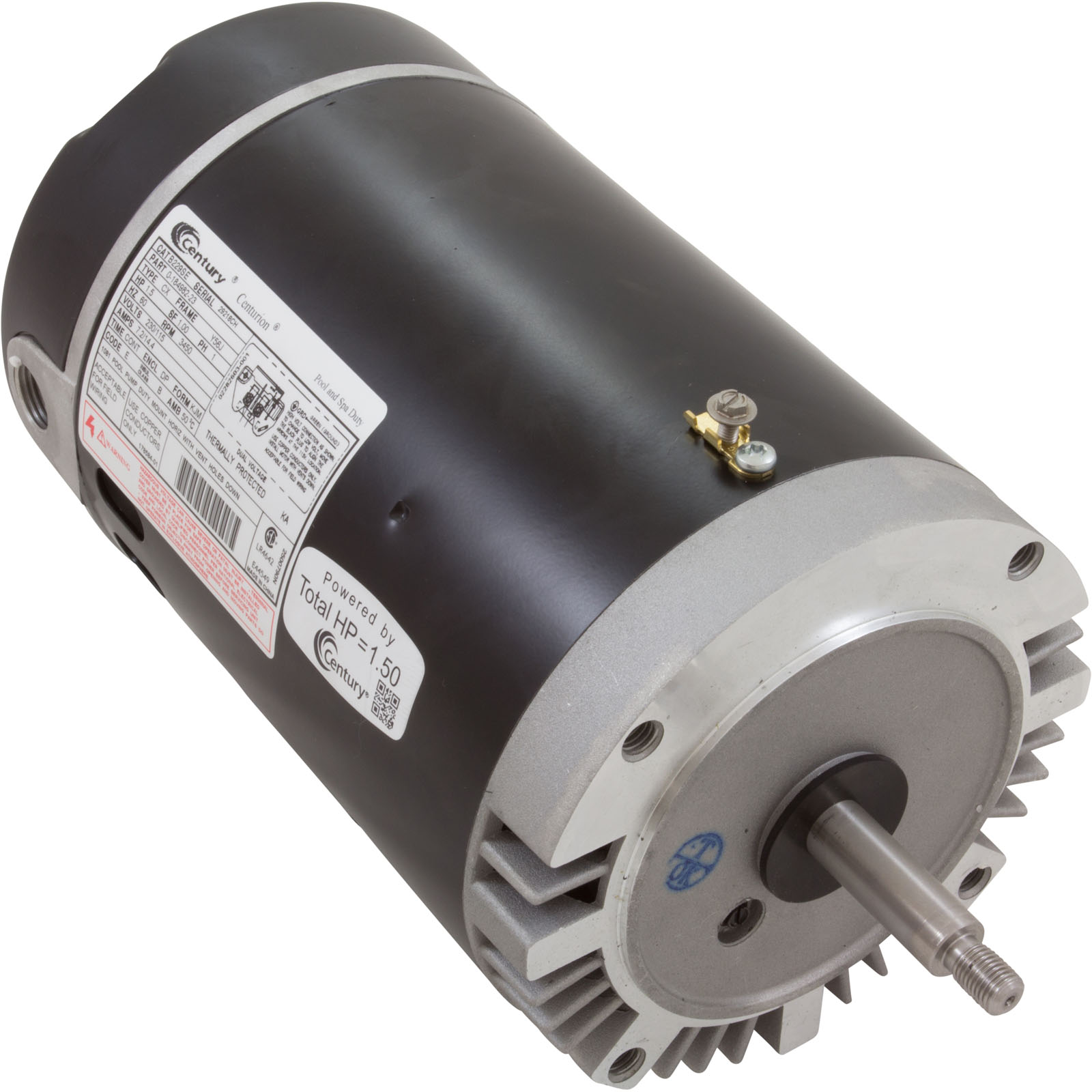 MOTOR, CENTURY,1.5HP,115V/230V,1-SPD,56JFR,UP RATE,C-FACE | B229SE