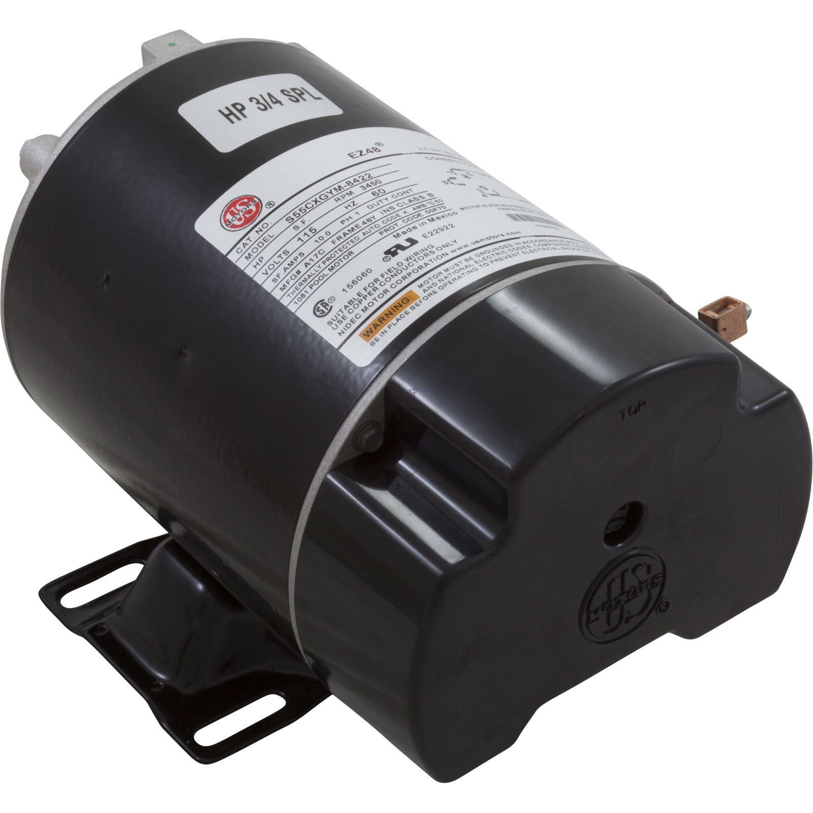 Picture of EZBN24 Motor US Motor/WW 0.75 SPL 115v 1-Speed 48 Frame