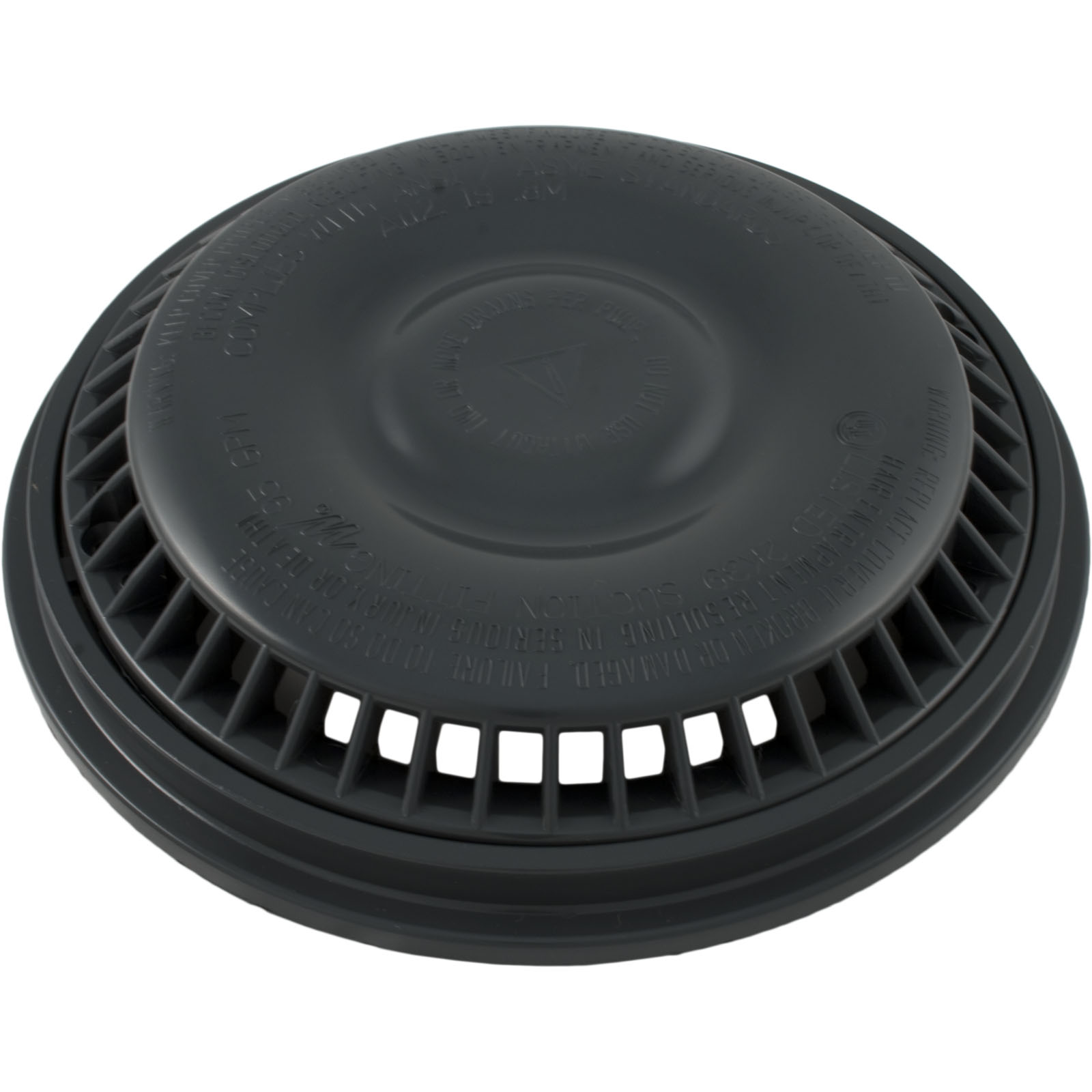 Picture of 640-2319-DKGV Main Drain Grate WW Anti Vortex 8" Rnd w/Collar Dk Gry