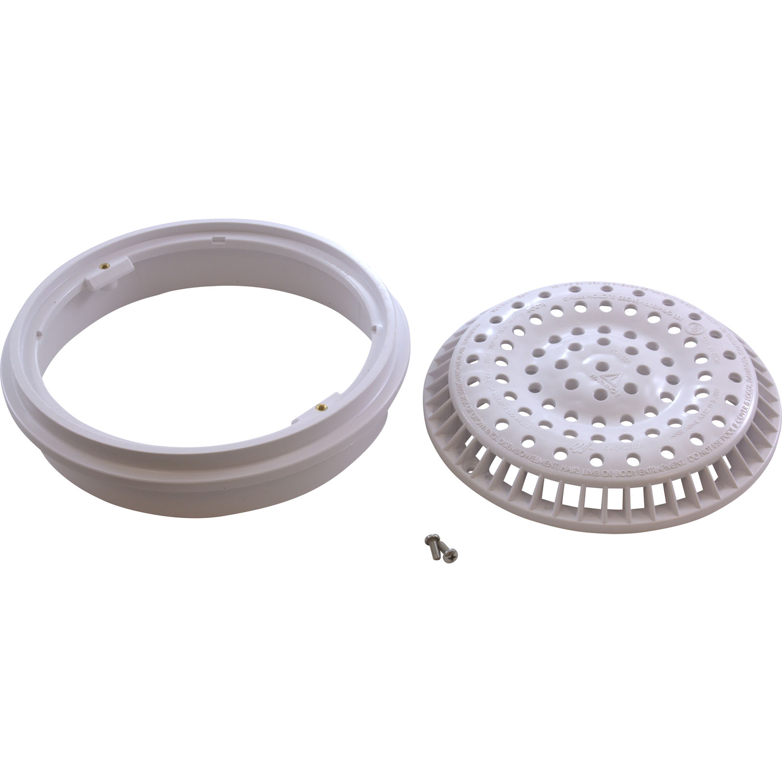 Picture of 640-2340 V Main Drain Grate WW Anti Vortex 8" Rnd w/Long Collar Wht