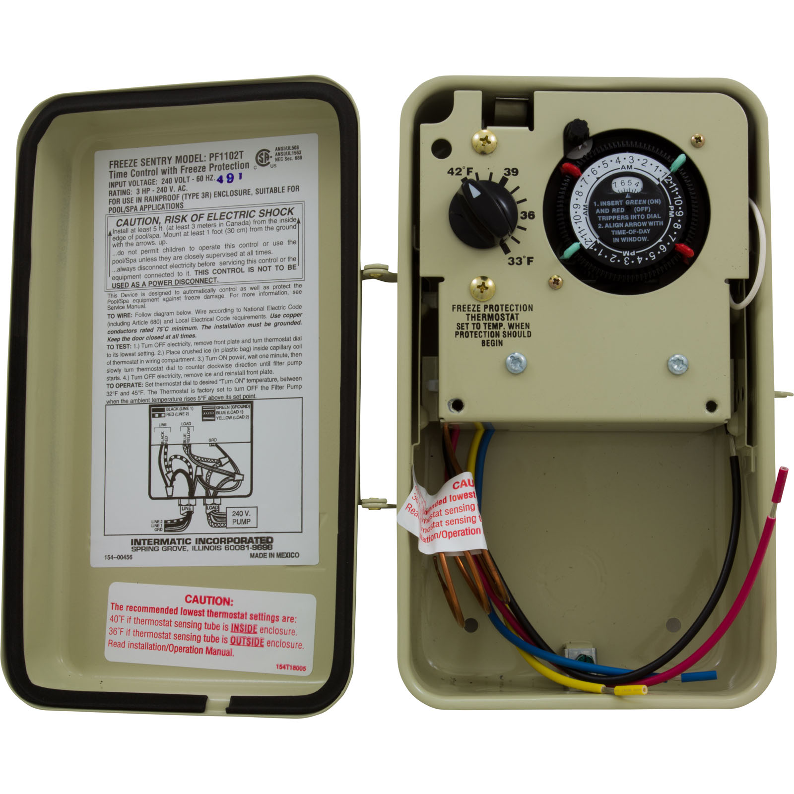Picture of Timer, Intermatic PF1102T,230v,w/Freeze Protection,Enclosed
