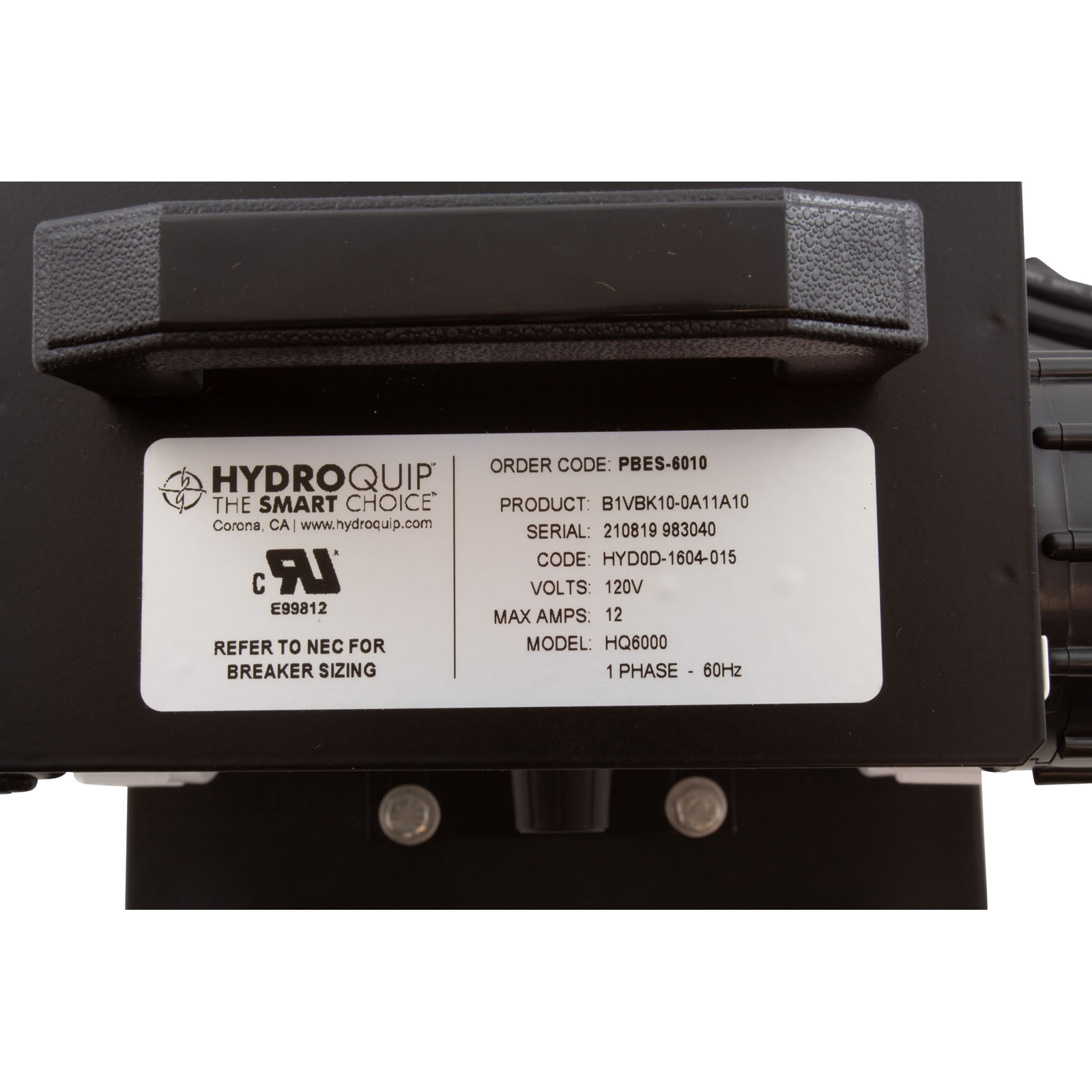 Picture of PBES-6010 Baptismal System HQ PBES6010 1.0kW115v1/6hp