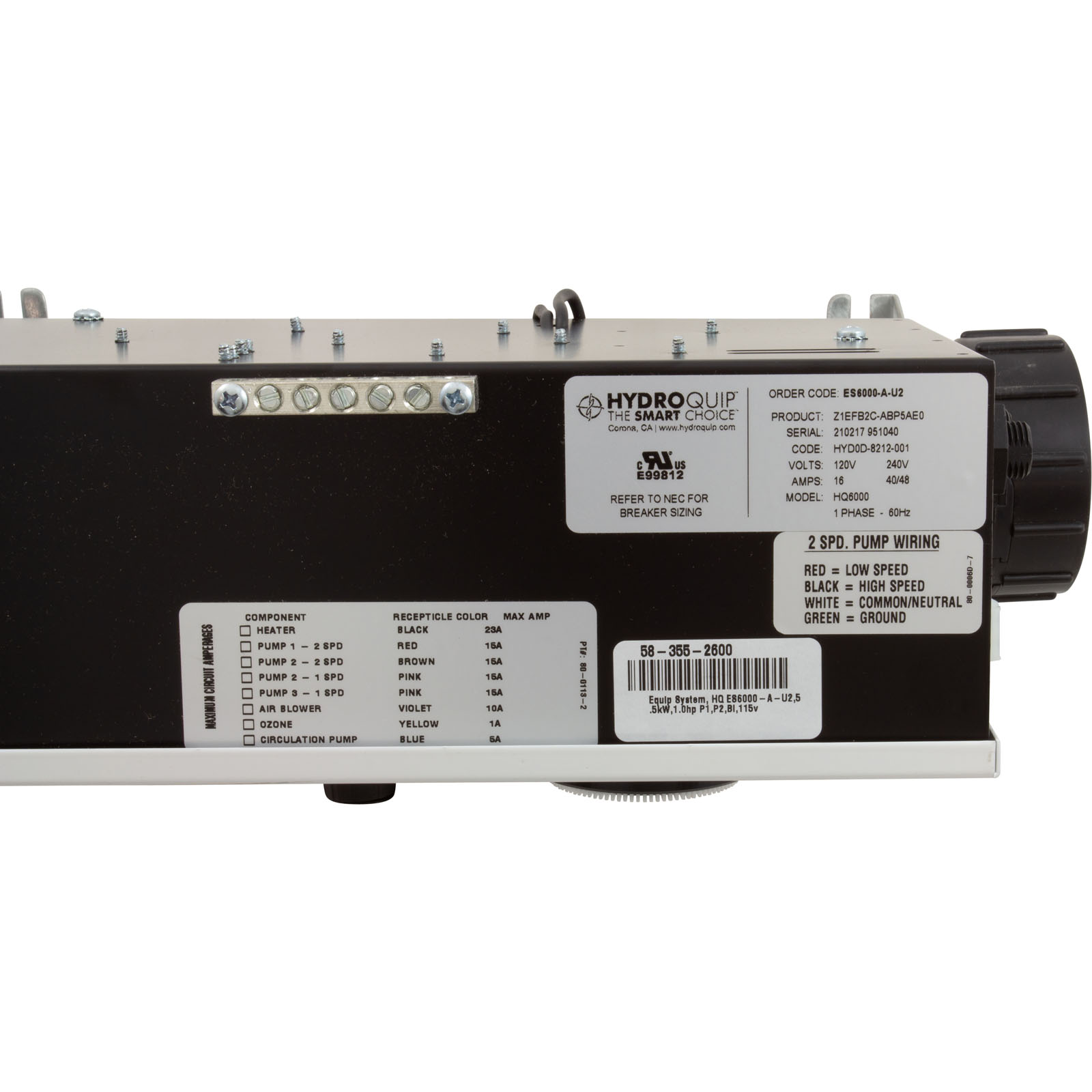 ES6000-A-U2 Equip System HQ ES6000-A-U25.5kW1.0hp P1P2Bl115v