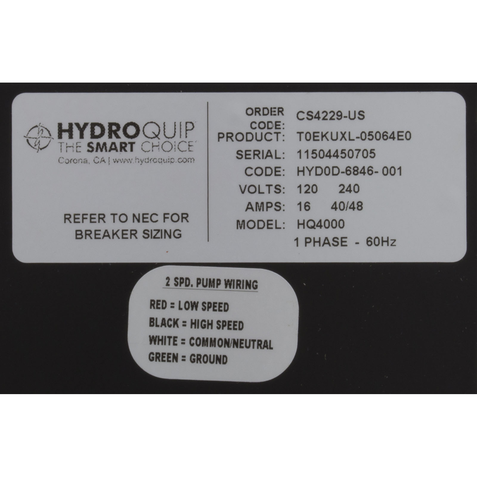 Picture of CS4229-US Control H-Q CS4229-US P1 P2 Oz 115v/230v 5.5kW Eco 6