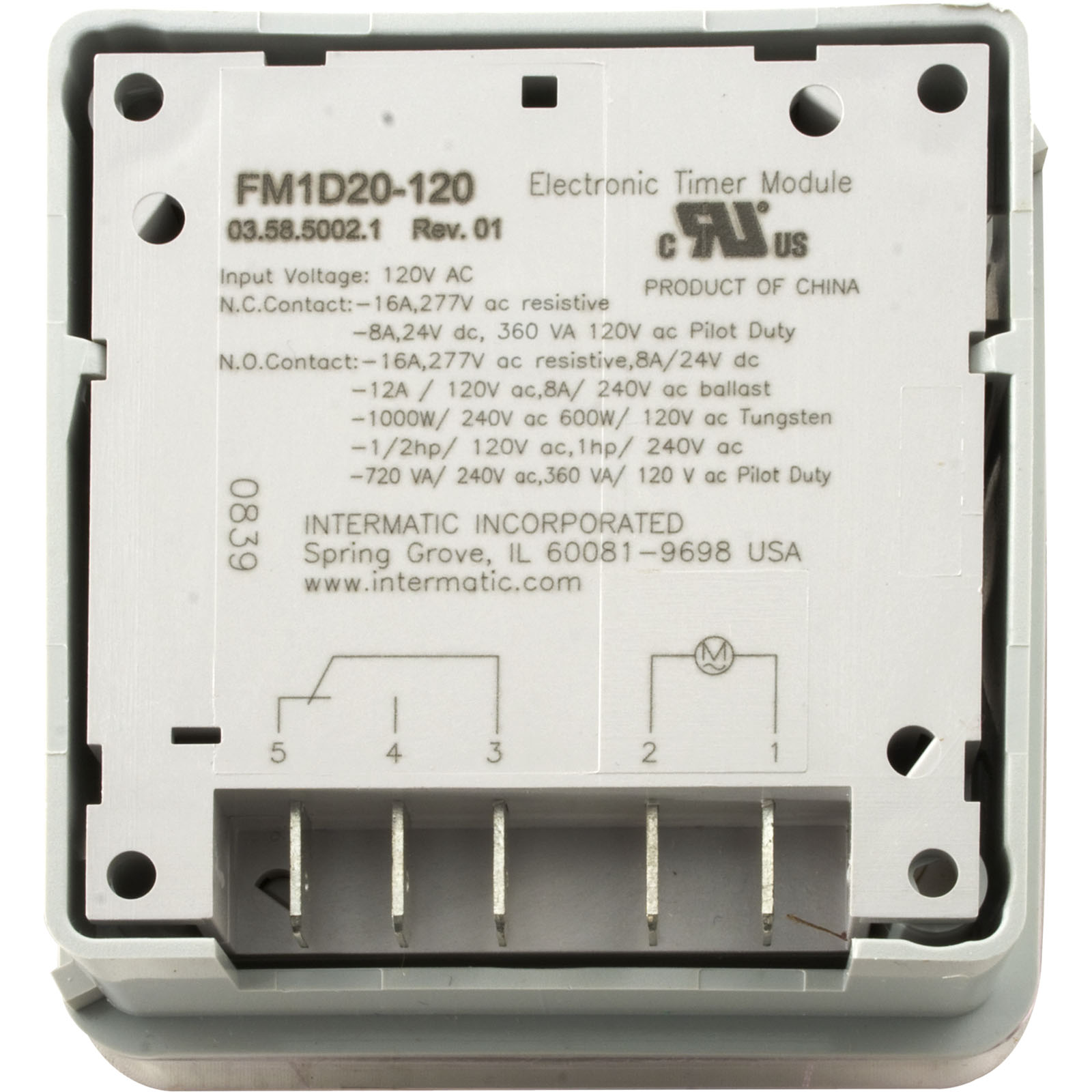 Picture of FM1D20E-120 TimerGrasslinSPDTPanel Mount115vDigital24 Hour/7 Day