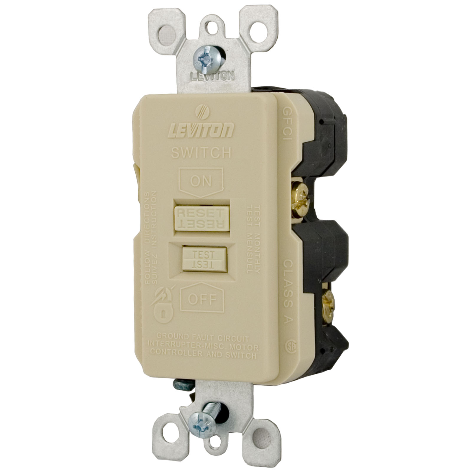 Picture of GFRBF-1 GFCI Leviton 20A SPST Deadfront Ivory