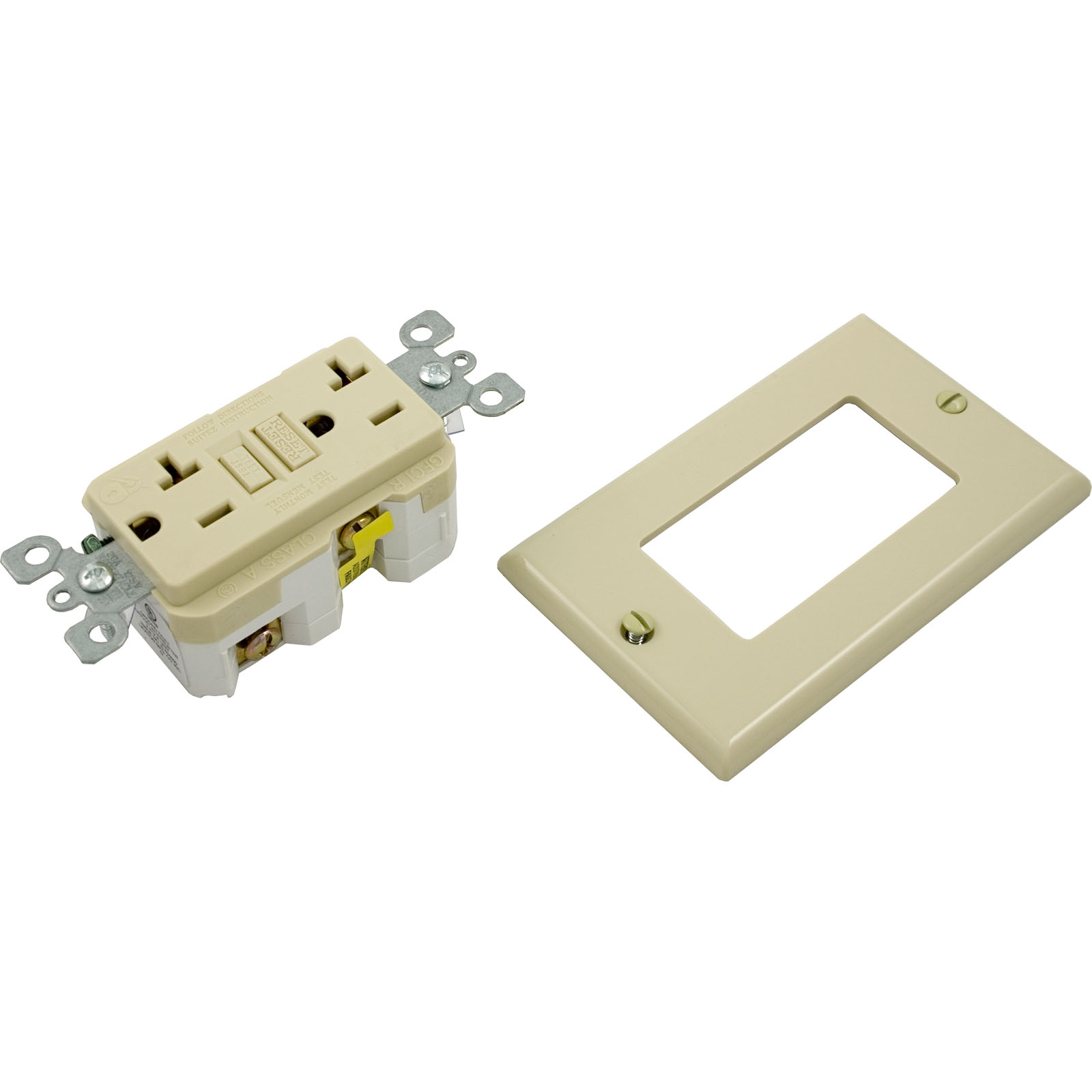 Picture of GFNT2-I GFCI Leviton 20A SPST Plugface Ivory
