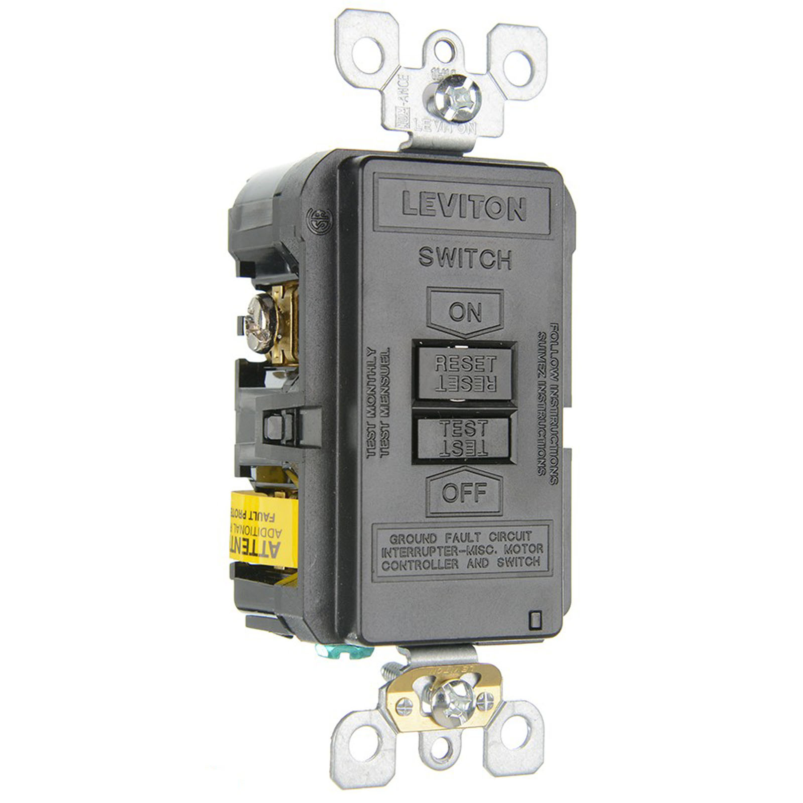 Picture of 8590-XE GFCI Leviton 20A SPST Deadfront Black