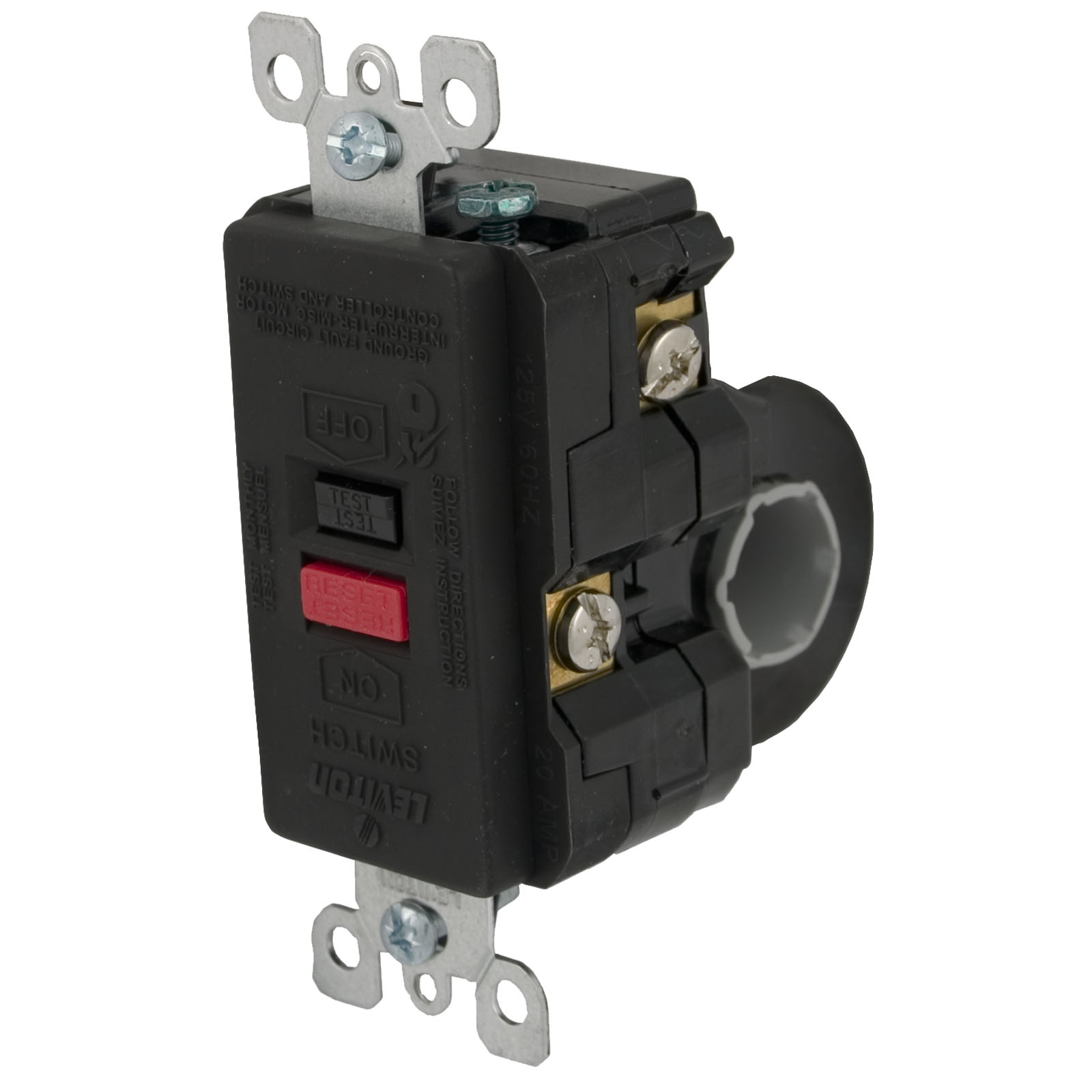 Picture of  GFCI Leviton High Current 50A SPST Deadfront Black