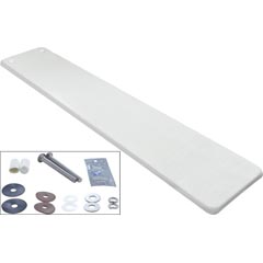 Dive Board,Inter-Fab Techni-Beam,8ft,White w/Top Tread, Hdwr 63-725-1035