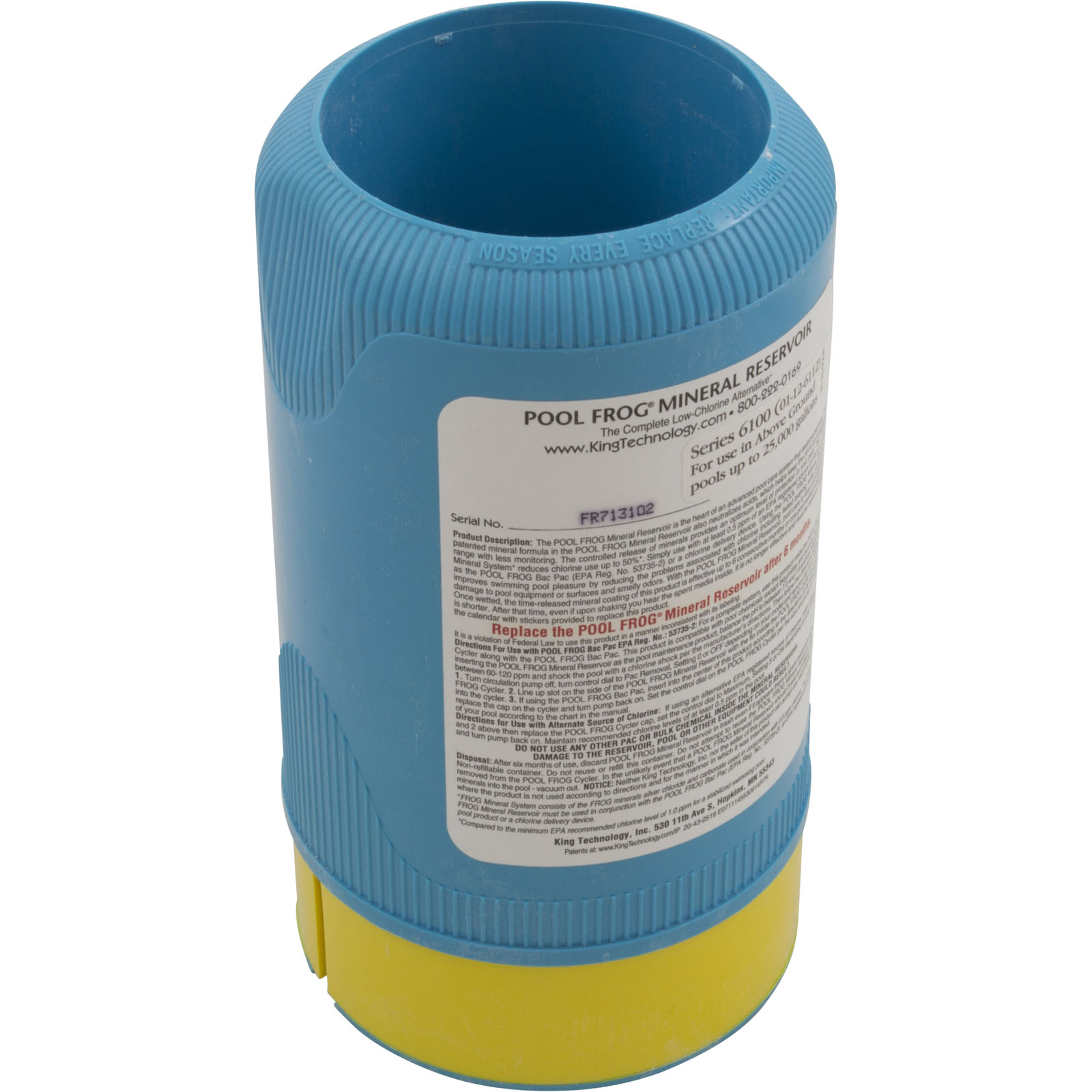 MINERAL CARTRIDGE, KING TECH NEW WATER/POOL FROG,ABOVEGROUND 
