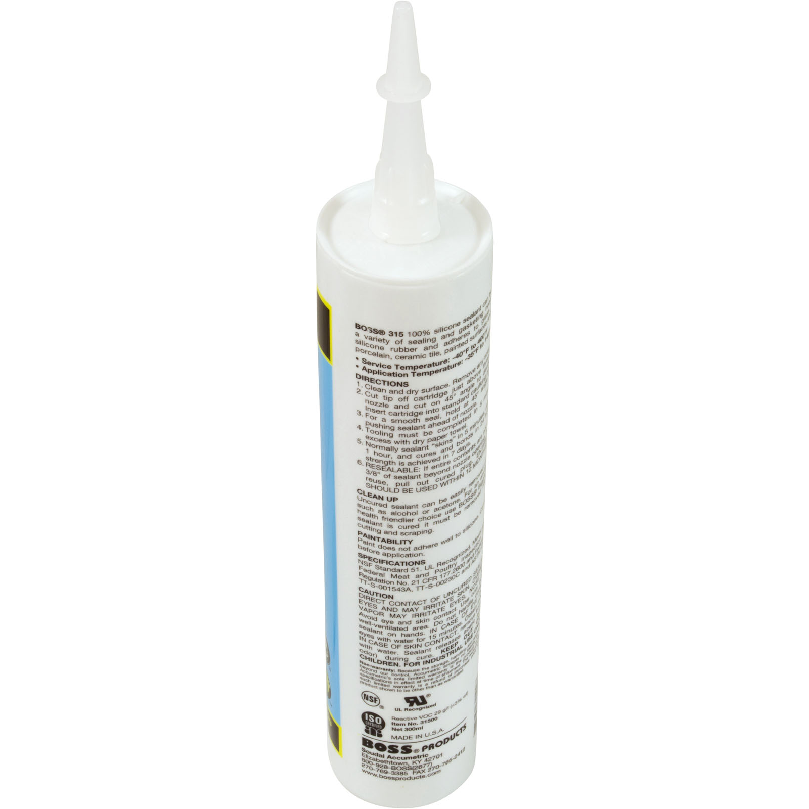 Picture of 137616 Silicone Boss 100% RTV Sealant Cartridge Clear