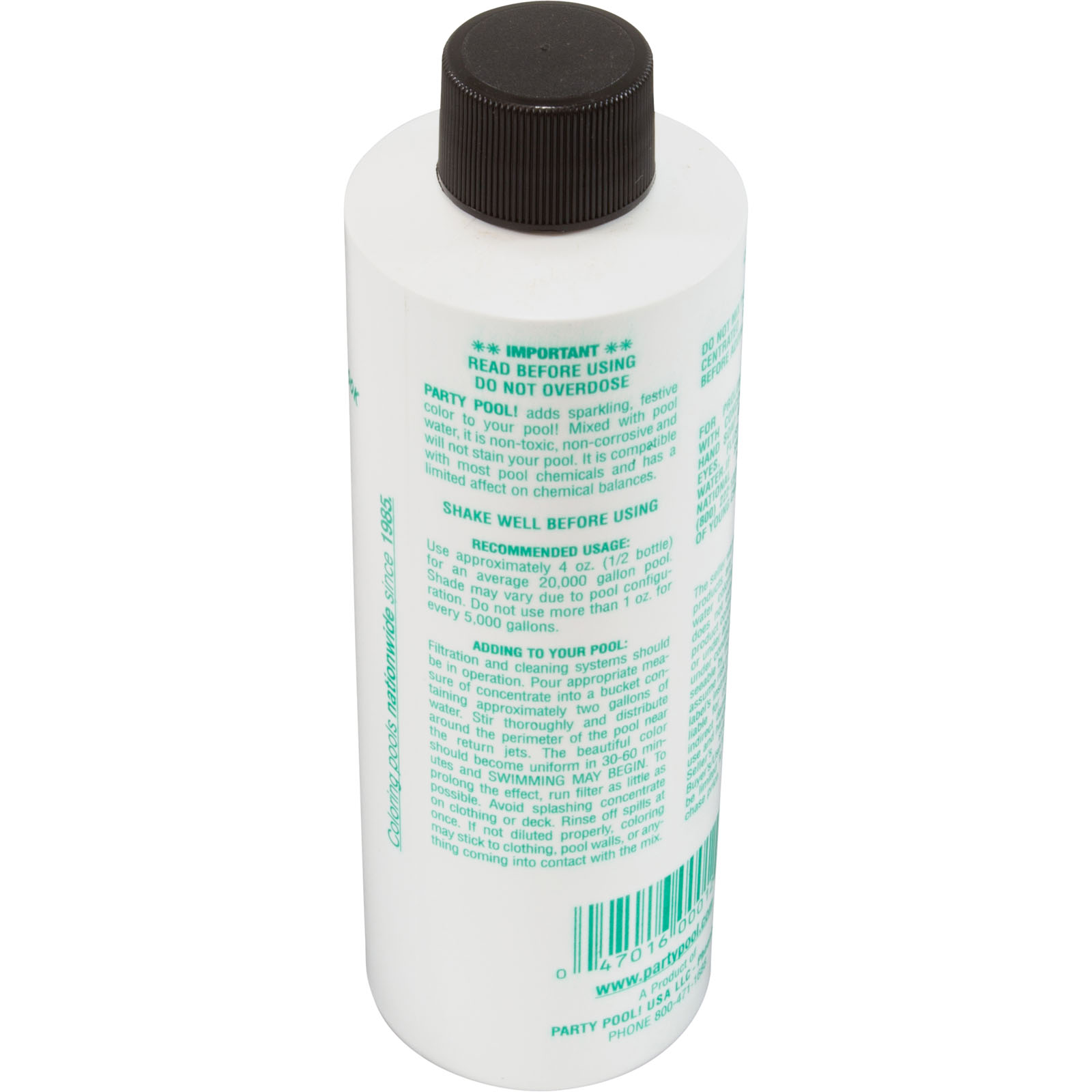 Picture of EMERALDGREEN Pool color Additive Party Pool 8oz Bottle Emerald Green