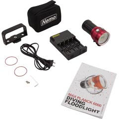 Diving Floodlight, Nemo Power Tools,Max Planck 6000,LED,Wht 99-645-1030