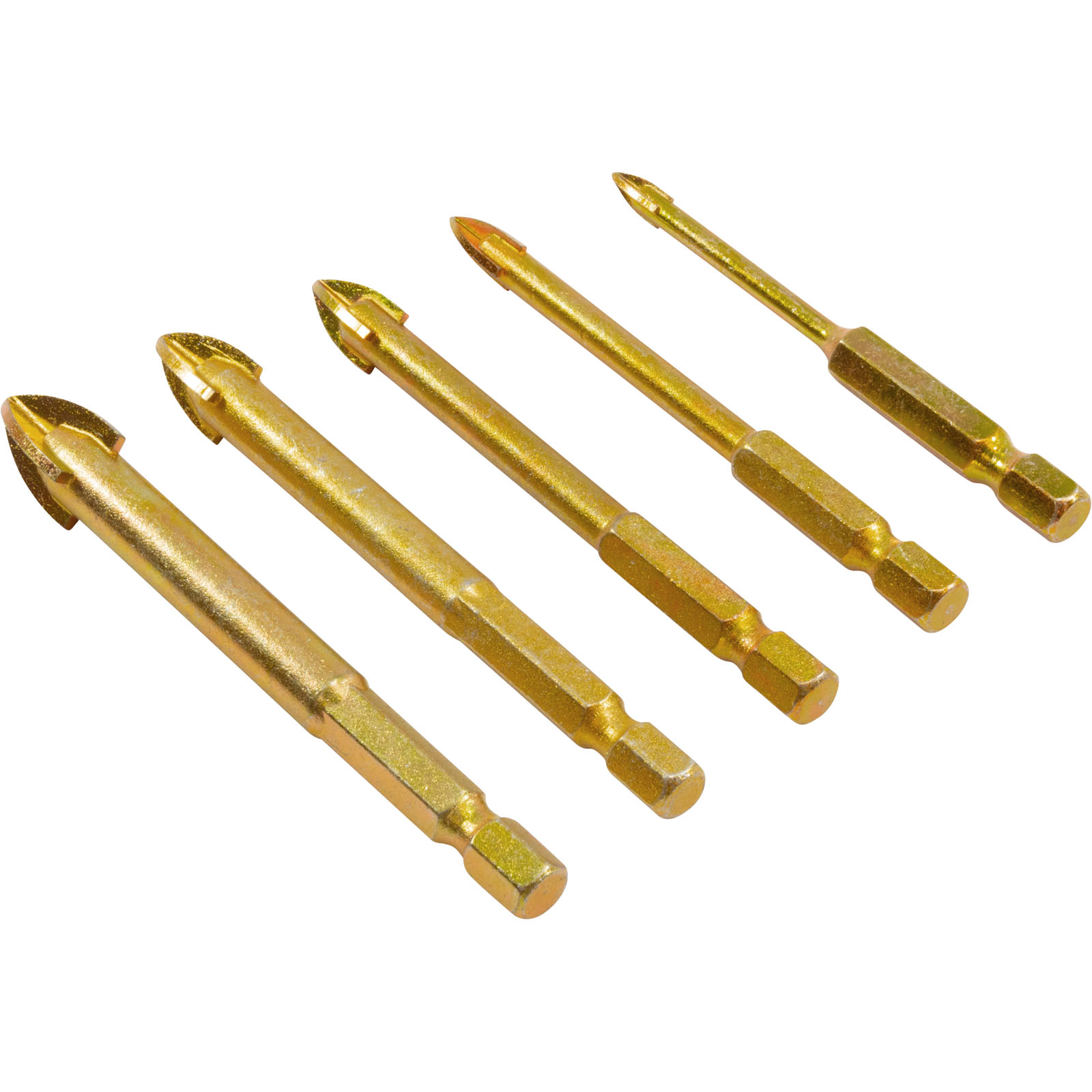 GLASS DRILL BIT SET, NEMO, 4,6,8,10,12MM BITS