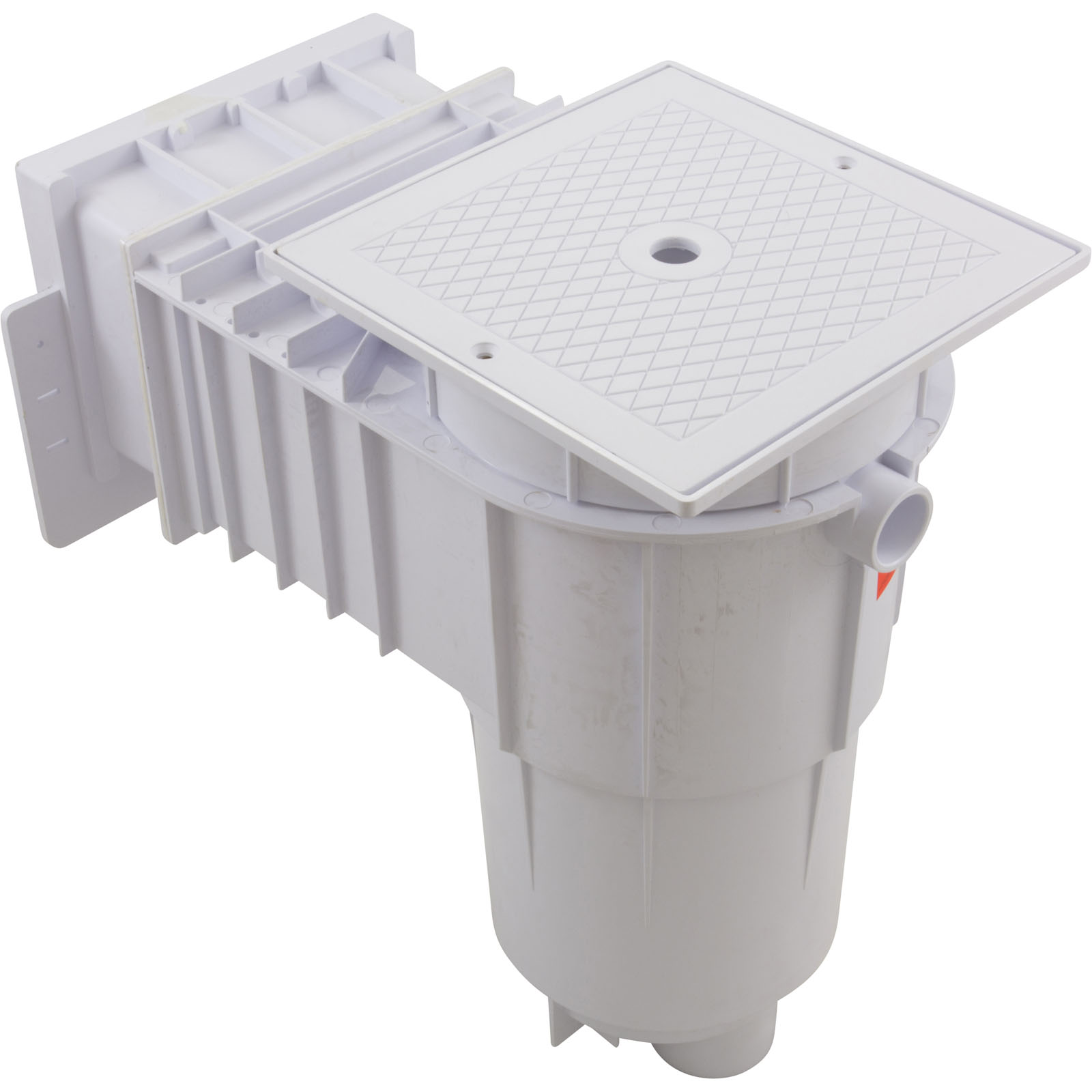 FIBERGLASS SKIMMER (REGULAR MOUTH, SQUARE LID) WHITE, SOLID 