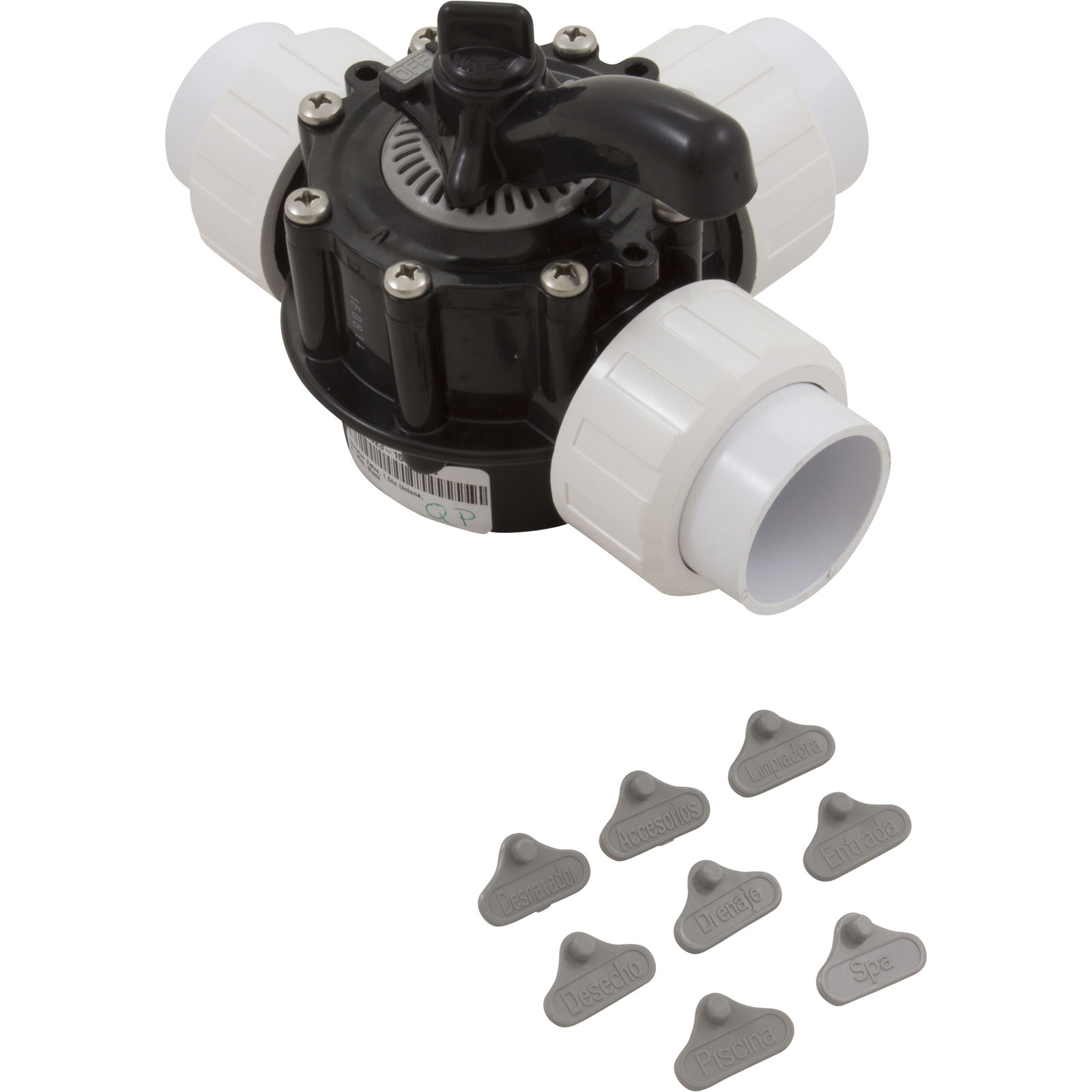 Picture of Diverter Valve, 1.5In Unions, 3-Way, Black